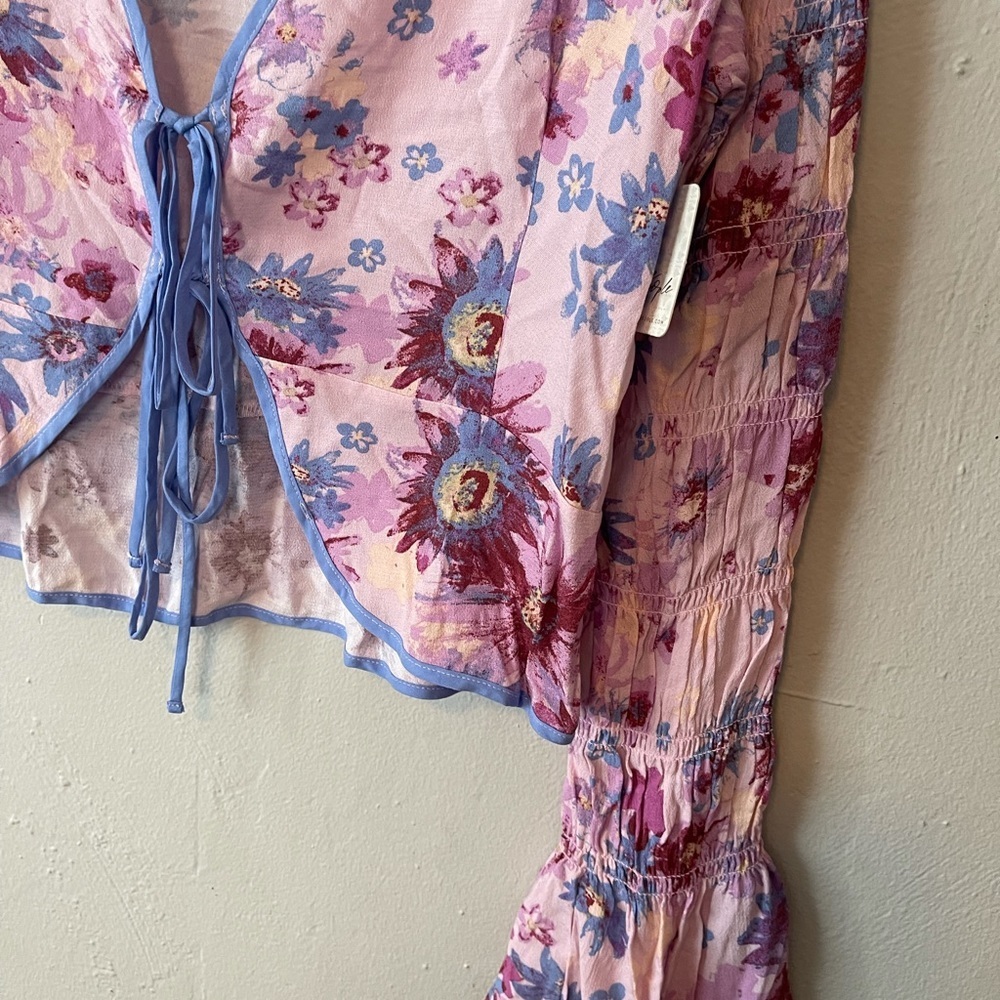 Free People Venice Printed Top , Rose Combo - Picture 7 of 11